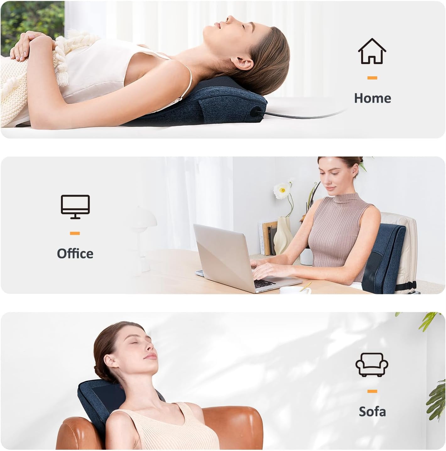 COSYSKY Back Massager with Heat 3D Kneading Shiatsu Back Neck Massager, Black