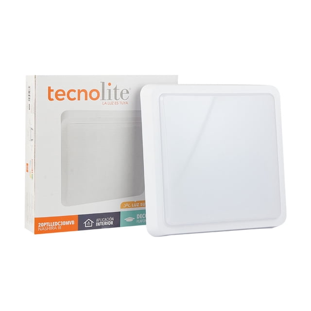 Lampara Sobreponer Techo Blanco 20w Luz Suave Cálida