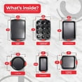 thumbnail image 7 of Perlli Baking Pan Set 6-Piece Carbon Steel Bakeware for Kitchen with Red Silicone Handles, 7 of 7