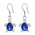 thumbnail image 1 of 1 Pair Dangle Earrings Fashion Creative Zircon Sea Turtle Pattern Drop Earrings Jewelry for Women, 1 of 10