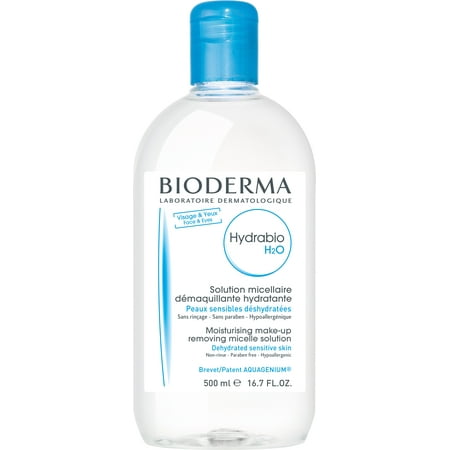 Bioderma Hydrabio H2O Micellar Cleansing Water and Makeup Remover Solution for Dehydrated or Sensitive Skin - 16.7 fl. (Best Hypoallergenic Makeup Extremely Sensitive Skin)