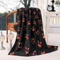 thumbnail image 4 of Halloween Orange Spooky Faces Blanket,Comfortable Soft Flannel Throw Blanket,All Season,Warm Lightweight Blankets for Sofa Bed Couch Living Room Chair,50"x60", 4 of 4