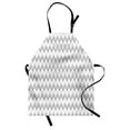 thumbnail image 1 of Grey Geometric Apron, Style Ziggurat Inspired Pattern Pixel Motifs with Ombre Effect, Unisex Kitchen Bib with Adjustable Neck for Cooking Gardening, Adult Size, Grey Pale Grey and White, by Ambesonne, 1 of 4