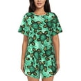 thumbnail image 1 of Fotbe Sea Turtle Conjunto de Pijama Estampado para Mujer, 2 Piezas, Ropa de Dormir con Camiseta de Manga Corta y Shorts Suaves-XX-Large, 1 of 6