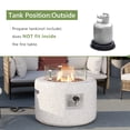 thumbnail image 2 of VENTOPYR Outdoor Propane Fire Pit Table w Terrazzo White Faux Stone 25.6-inch Round Base, 40,000 BTU Stainless Steel Burner, Wind Guard, Free Lava Rocks and Rain Cover, 2 of 8