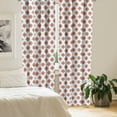 thumbnail image 2 of Rhombus Print Curtains 2 Panels Set, Round Shapes and Thin Streaks Formations Drawn by Hand, Window Drapes for Living Room Bedroom, 56"W X 95"L, Burnt Sienna Grey, by Ambesonne, 2 of 5