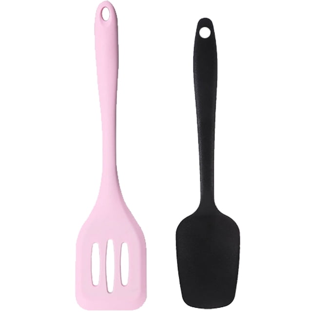 Juego de mini utensilios de cocina de 2 piezas: utensilios de cocina de silicona con espátulas