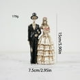 thumbnail image 3 of Desktop Ornament Skeleton Bride Groom Statue Resin Collectible Halloween Wedding Gothic Figurine for Day of the Dead Cemetery Shelf, 3 of 6