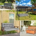 thumbnail image 4 of Porch Swing Cushions, Swing Cushions 3 Seater Replacement with Backrest, Thicken 4" Waterproof Bench Pad Cushions, Outdoor Loveseat Cushions Non-Slip Chairs Pad (Light Gray), 4 of 6