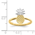 thumbnail image 4 of Solid 14k Yellow Gold Two Toned Pineapple Ring Band Size 6, 4 of 6