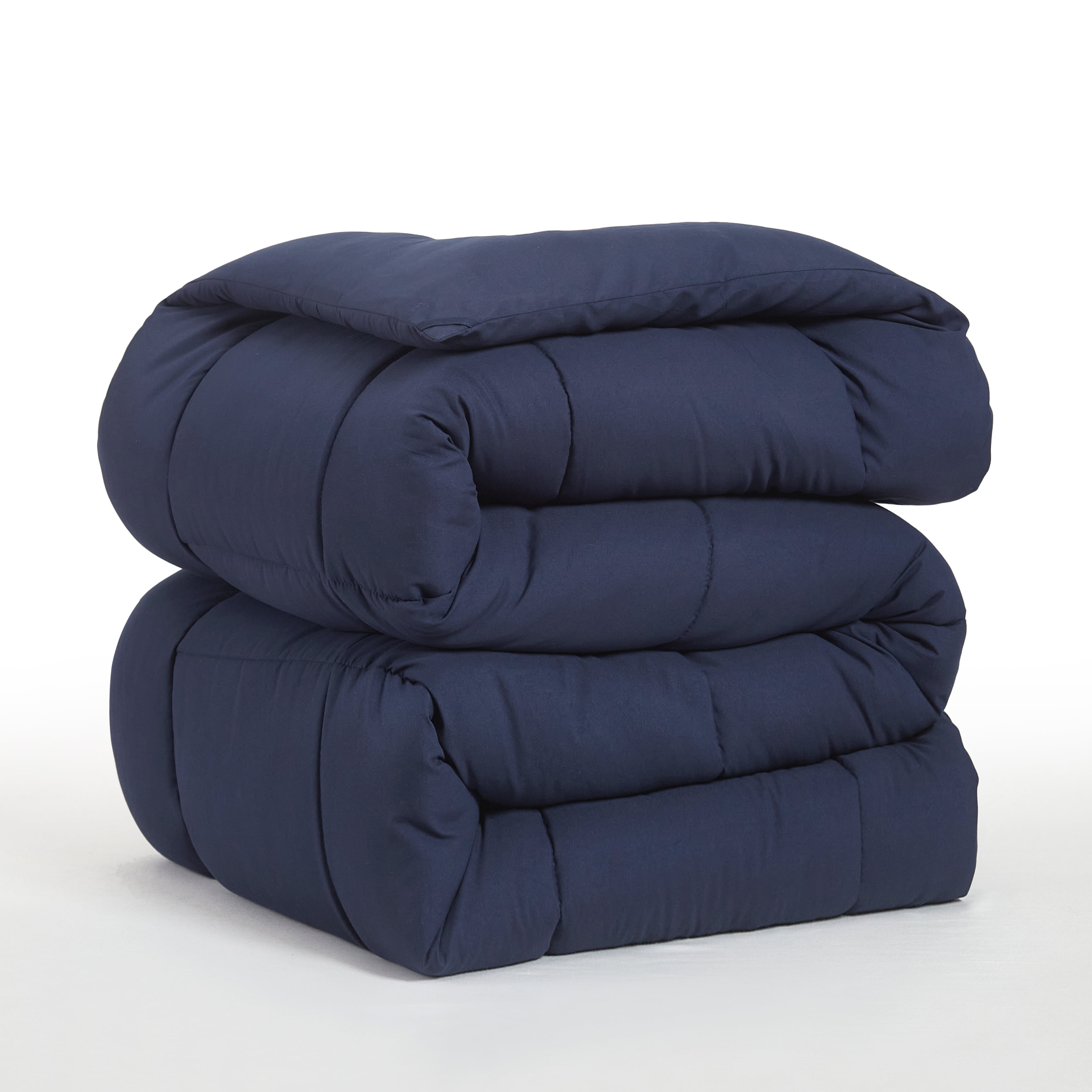 BedTreat Down Alternative Comforter with Corner Tabs - All Season Quilted Twin Size 240 GSM Blue Comforter, Machine Washable Microfiber Bedding