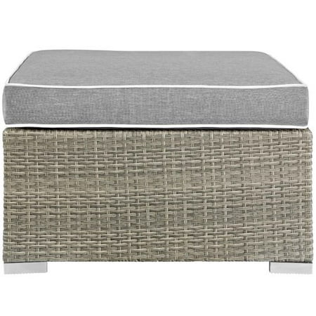 Highland Dunes Heinrich Outdoor Upholstered Fabric Patio Ottoman with Cushion