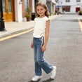 thumbnail image 5 of Fnooota Girls T Shirts, Flutter Sleeve Fashion Summer Crew Neck Kids Tees White Size 2-3 T, 5 of 6