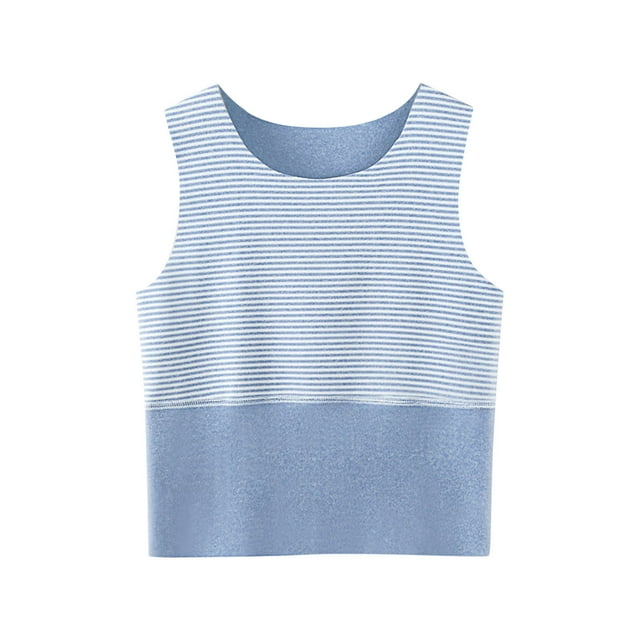 Posijego Débardeurs pour Filles et Garçons, Col Rond, Coton, Basiques, Sans Manches