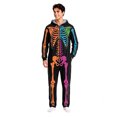 thumbnail image 3 of Halloween Onesie Adult Skeleton Long Sleeve Hooded Halloween Pajamas Hooded Soft Plush One Piece Jumpsuits Loungewear Sleepwear Outfit for Halloween Party, 3 of 7