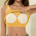 thumbnail image 6 of Tank Tops for Women Round Neck Camisole Built In Bra Basic Wirefree Sleeveless Womens Cami Yellow M, 6 of 7