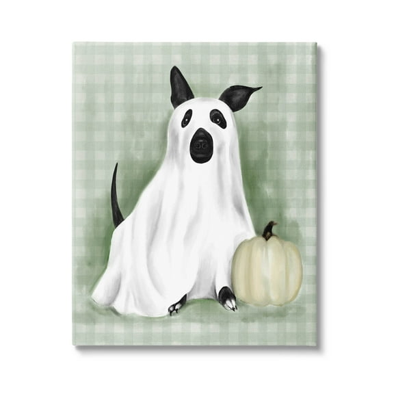 Stupell Industries Dog Ghost Halloween Costume Graphic Art Gallery Wrapped Canvas Print Wall Art, Design by Lil' Rue