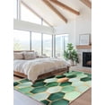 thumbnail image 2 of Geometric Pattern Area Rug for Bedroom 5x7 Ft Green Brown Hexagon Collage Art Super Soft fuzzy Throw Rug Non-Slip Fluffy Plush Indoor Floor Carpet for Living Room Nursery Home Decor, 2 of 8
