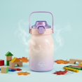 thumbnail image 3 of twisto Kids Insulated Water Bottle Leak-Proof Kids Water Bottle with Straw 6-Extended Duration Insulation Childrens Straw Tumbler for Students, School, Yellow, 3 of 10