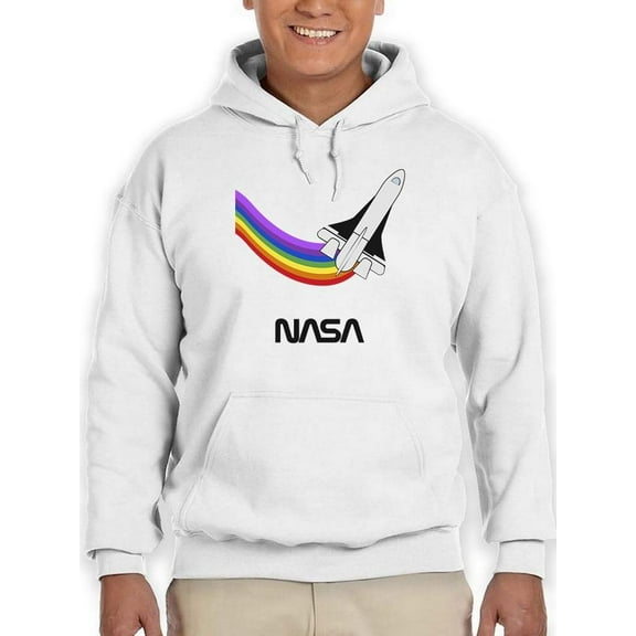 NASA Nasa Shuttle Rainbow Trail Hoodie Men -NASA Designs, Male Large