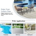 thumbnail image 5 of Vicamelia 3PCS Patio Rattan Bistro Set, Coffee Table with Armchair for Garden Patio Poolside, Gray Cushion, 5 of 8