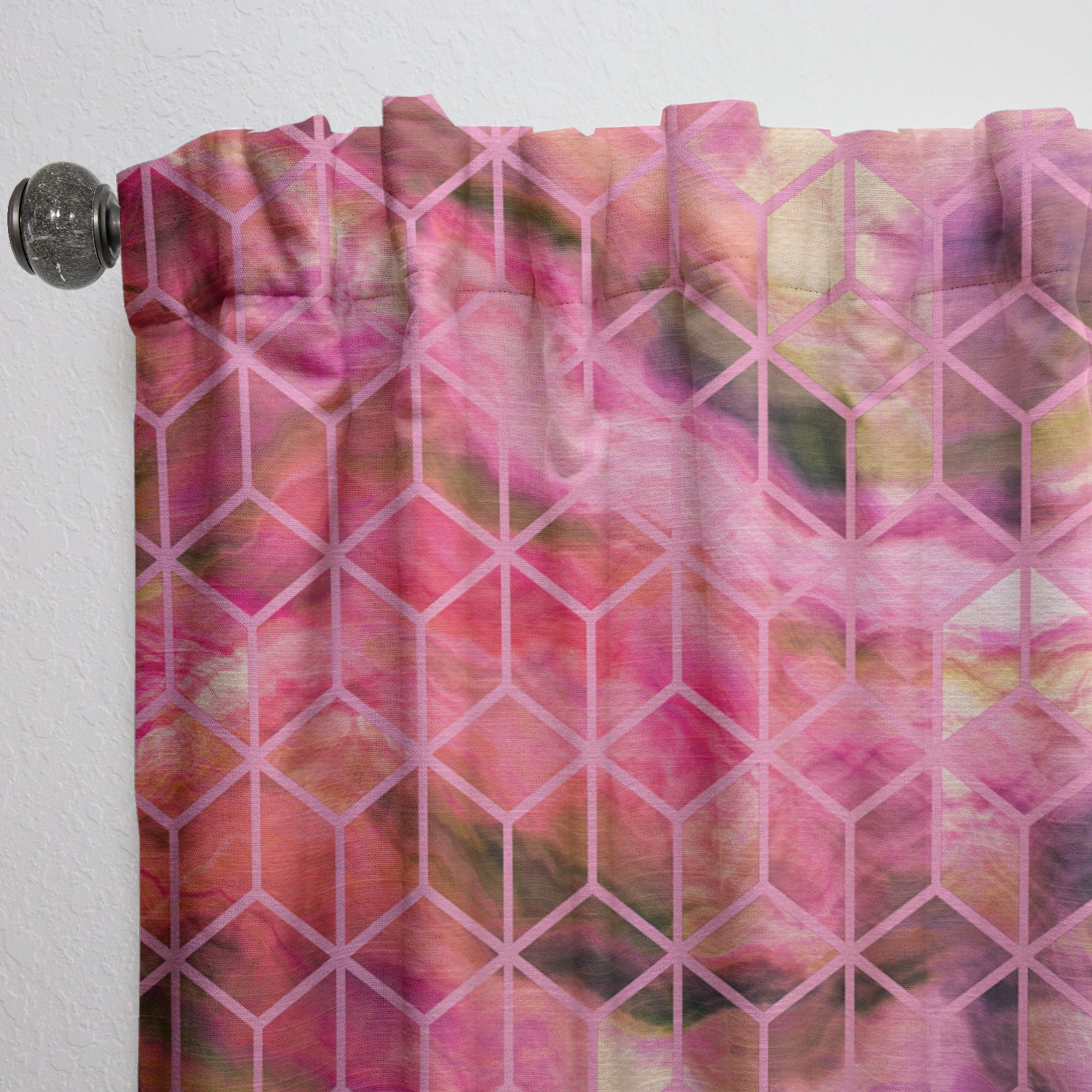 Designart 'Honeycomb Capital Gold VII' Modern & Contemporary Curtain Panel