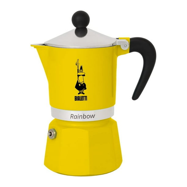 Cafetera Bialetti Rainbow, 3 tazas, aluminio amarillo