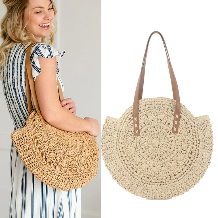 Oversized Straw Bag Vacation For Summer, Women Large Straw Woven Tote Large  Beach Handmade Weaving Shoulder Bags Purse Straw Handbag, Beach Bag for