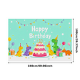 thumbnail image 2 of Colorful Dinosaur Themed Happy Birthday Banner Background Party Decors for Birthday Parties Photography Props Backdrop Decorations, 2 of 7