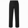 thumbnail image 5 of TAmten Boy Pants Size 10-12 Boys Baggy Sweatpants Open Bottom Straight Wide Leg Athletic Joggers Casual Drawstring Elastic Waist Sweat Pants with Pockets(Black,9-10 Years), 5 of 5
