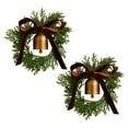 thumbnail image 2 of Dserhfy Mini Christmas Cedar Wreath Small Artificial Xmas Wreath with Bell And Ribbon Bow for Christmas Tree Mantle Window Fireplace Kitchen Decoration, 2 of 7