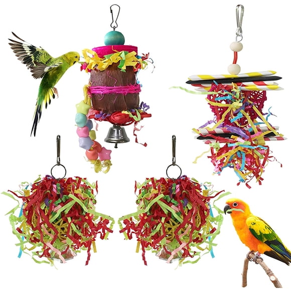 Juguetes Trituradores para Loros Pequeños YUEPET Paquete de 4