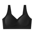 thumbnail image 4 of Alun Womens Seamless Wireless Push up Supportive Bras Comfortable No Underwire Full Coverage Fixed Cup Jelly Lift Everyday T-Shirt Bras with Massage Cup Design Black XL, 4 of 4