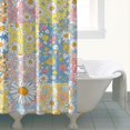thumbnail image 4 of Football and Flower Black Pattern Modern Waterproof Shower Curtain Set with 12 Hooks, Washable Decorative Bathroom Shower Curtain, 4 of 6