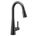 thumbnail image 1 of Moen 7864BL Sleek One-Handle High Arc Pulldown Kitchen Faucet Featuring Power Boost, Matte Black, 1 of 5