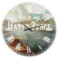 thumbnail image 1 of Designart 'Lake House Happy Quote' Traditional wall clock, 1 of 4