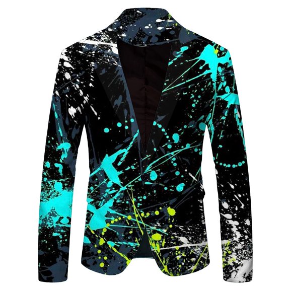 Youmylove Men's Blazer Casual Jacket For Men Color Printed Loose Fashion Trendy Suit Jacket Temperament Fashion Versatile Suit Jacket