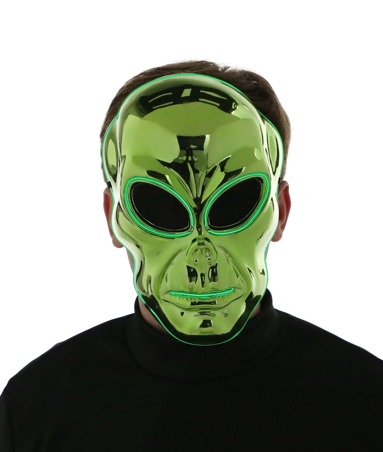 Way to Celebrate Adult Unisex Halloween EL Wire Spaced Out Mask Costume Accessory, One size fits all