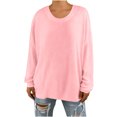 thumbnail image 2 of Purcolt Womens Long Sleeve Shirts Lightweight Casual Crew Neck Basic Tee Tops Comfortable Loose Fit Tunic Tops Outdoor Pullover, 2 of 9