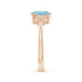 thumbnail image 4 of Angara Natural 1 Ct. Aquamarine with Diamond Classic Ring in 14K Rose Gold for Women (Ring Size: 3.5), 4 of 10