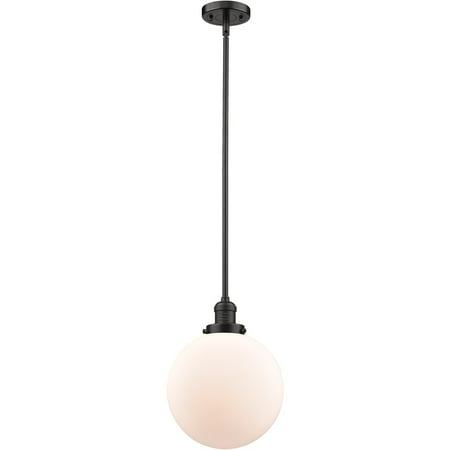 

Oil Rubbed Bronze Tone Mini Pendants 10 Wide Matte White Cased Glass Steel/Cast Brass Medium Base LED 1 Light Fixture
