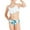 White, variant on lnmuld Two Piece Solid Color Girls Swimsuit Set Tropical Leaf Print Swimwear for Juniors and Water Activities Size:13-14 Years