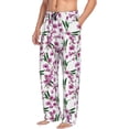 thumbnail image 3 of Kdxio Orchids Flowers Print Men's Sleep Pajama Pant Lounge Pants with Pockets, 3 of 8