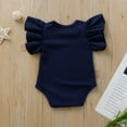 thumbnail image 3 of POINTERTECK Summer Newborn Baby Girls Ruffles Romper Short Sleeve Jumpsuit Knitted Romper Summer Outfits, 3 of 6