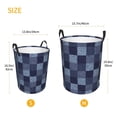 thumbnail image 5 of Fotbe Blue Gingham Buffalo Check Laundry Basket with Handles, Waterproof Large Laundry Hamper, Wash Bag for Corner Dorm, Rolling Laundry Basket with Handles-Medium, 5 of 8