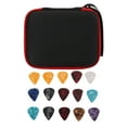 thumbnail image 3 of Guitar Pick Bag Set, Scratch Resistant Large Space Guitar Pick Holder Case  For Storage Black And Red, 3 of 8