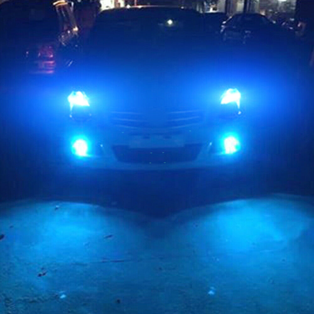 SHENKENUO 4pc LED Headlight + Fog Light Kit – For Honda Fit 2008-2018, 8000K Ice Blue, H4/H11, Direct Fit