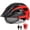 BKRed-XL, variant on FUNWICT Adult Bike Helmet with Visor and Goggles for Men Women Mountain Road Bicycle Helmet Rechargeable Rear Light Cycling Helmet