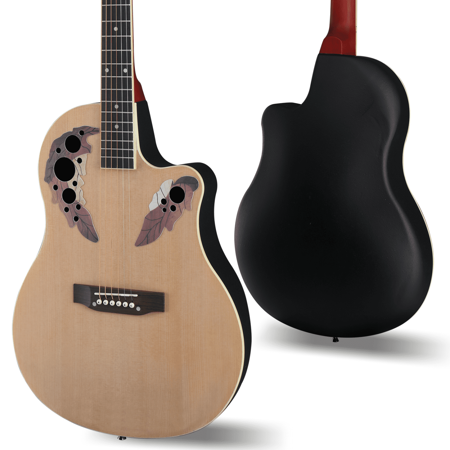 Hassch Acoustic Guitar with Gig Bag, 41 Inch Full Size Guitar with Wrench Tool for Beginners, Burlywood