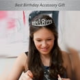 thumbnail image 6 of MEANT2TOBE 18th Birthday Sash and Tiara for Women - Fabulous Set: Glitter Sash + Waves Rhinestone Silver Premium Metal Tiara, 18th Birthday Gifts for Women Party, 6 of 8